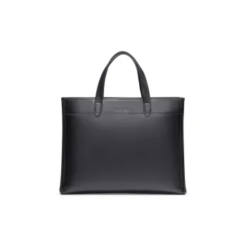 Chrisdien Deny Cow Leather Briefcase Regular Men's Black