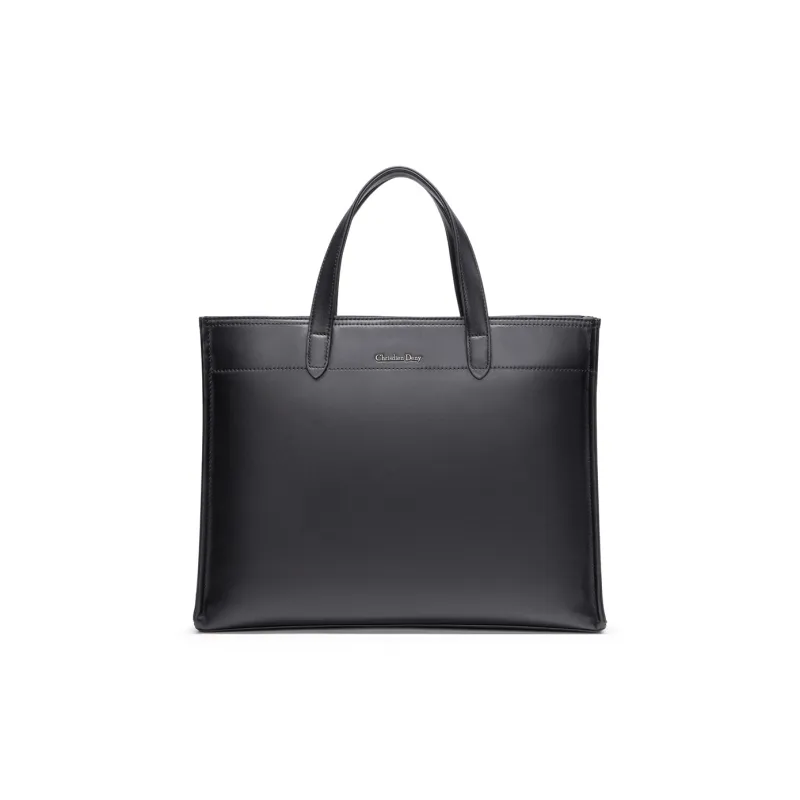 Chrisdien Deny Cow Leather Briefcase Regular Men's Black-0