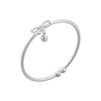 LAOYINJIANG S999 Fine Silver Open Ended Bangle Women's
