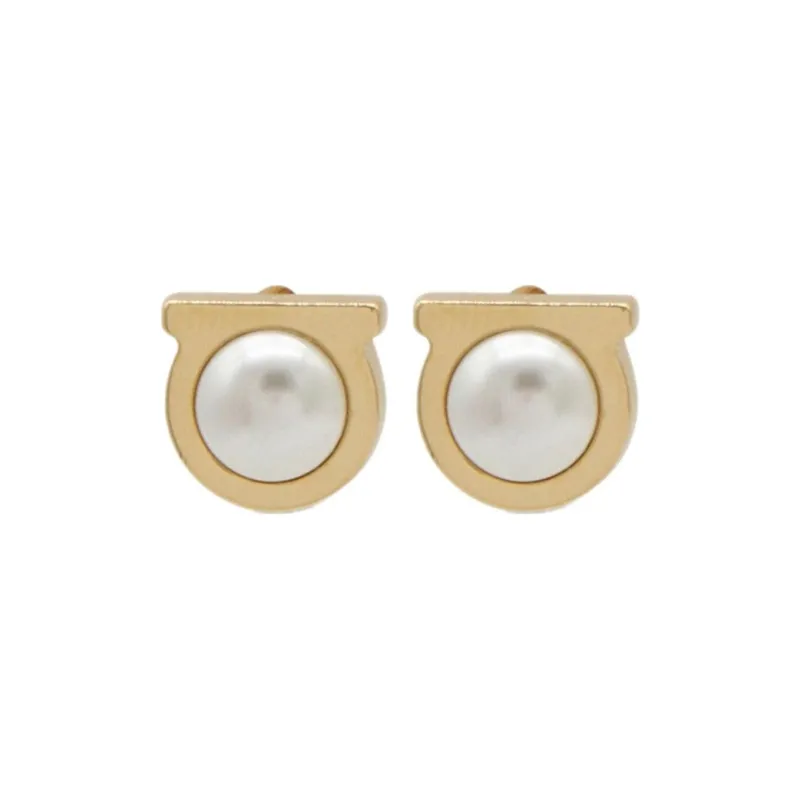 Ferragamo Gancini Stud Earrings-0