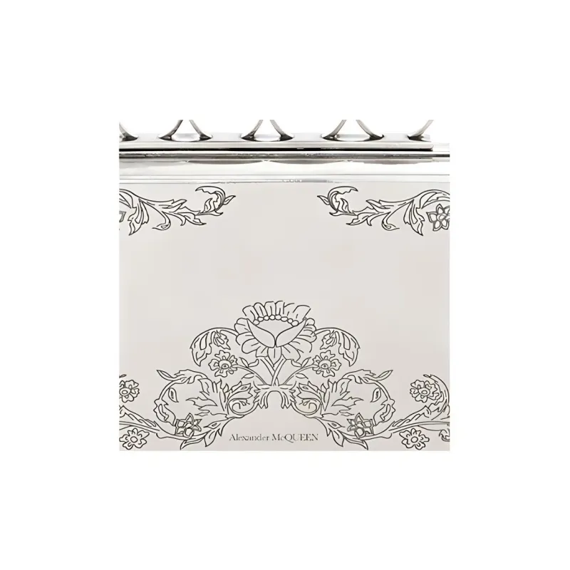 Alexander McQueen Metal Clutch Women's Silver-4