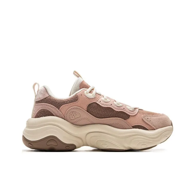 LiNing Honey 2 Slip-Resistant Cushioning Wear-Resistant Support Low-Top Casual Shoes Women's Brown Pink-1