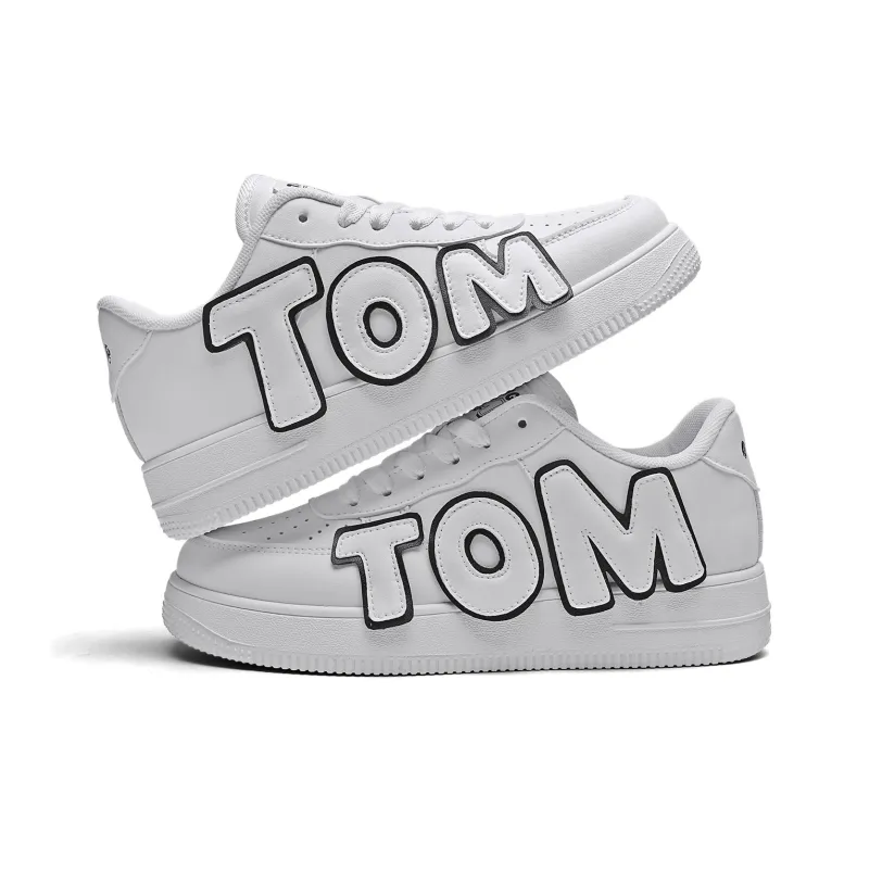 TALKING TOM Low-Top Skateboard Shoes Unisex White-1