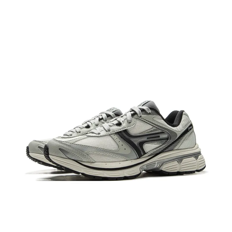 LiNing Pentium P1000 Anti-Slip Wear-Resistant Low-Top Running Shoes Women's Gray White-2