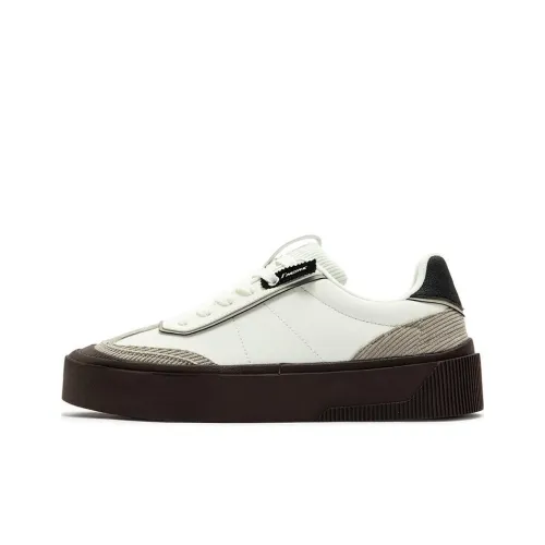 361° Dune Series Wear-Resistant Slip-Resistant Coverage Low-Top Skateboard Shoes Men's White Brown