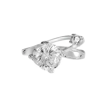 Peach Tea Zircon Clip On Earrings Women's-0