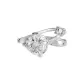 White Shiny Zircon Ear Cuff, 1 Piece