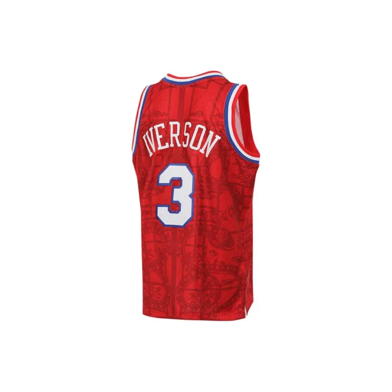 Mitchell & Ness x NBA Philadelphia 76ers Basketball Jersey Men's Red Blue White-1