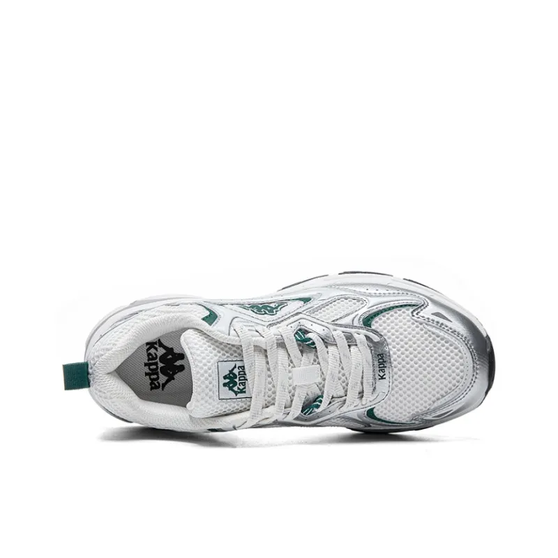 Kappa Slip Resistant Low Top Chunky Sneakers Unisex Steam Gray, Egret Feather White-3