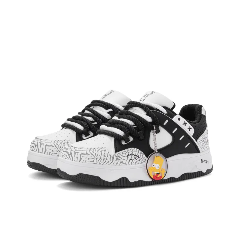 The Simpsons Coverage Cushioning Wear-Resistant Lightweight Height Increasing Low-Top Skateboard Shoes Unisex-9