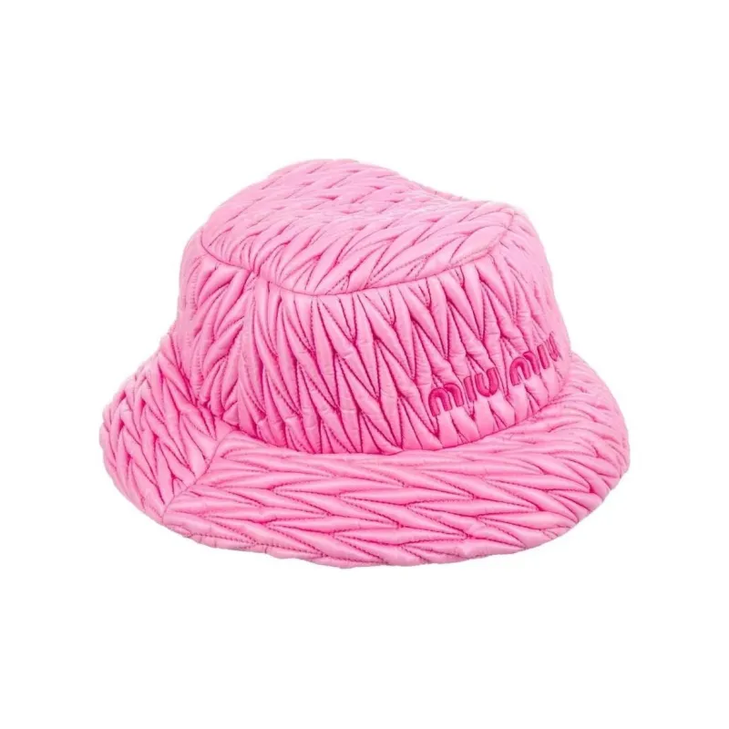 MIU MIU Nylon, Cotton Bucket Hats Unisex Pink-0