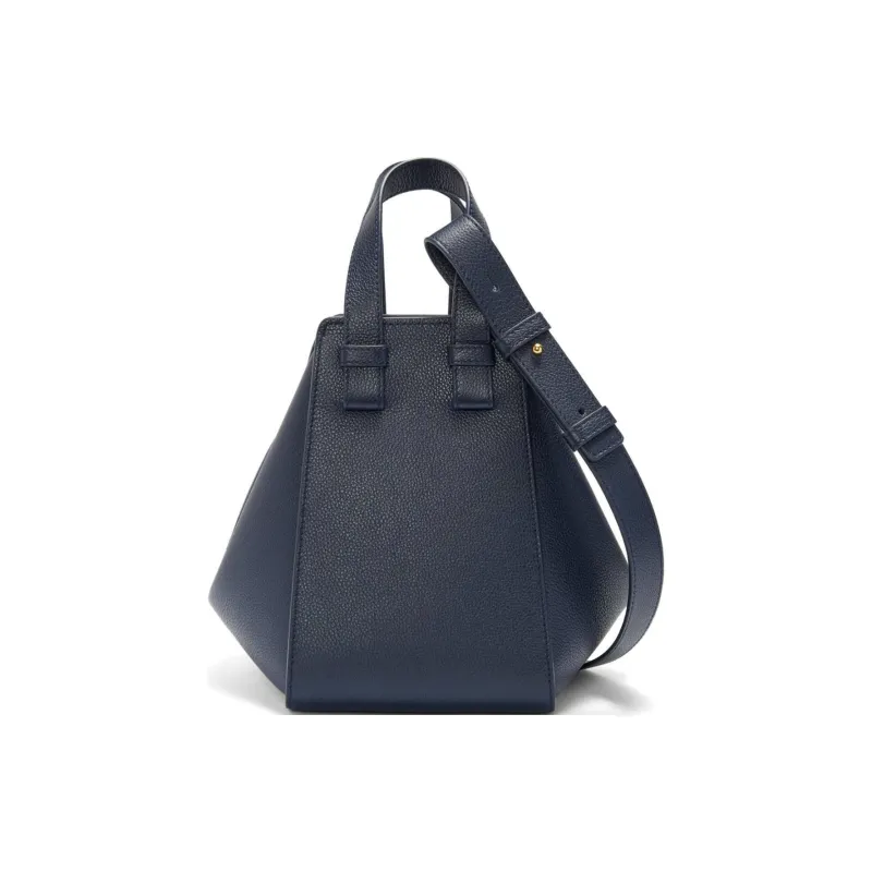 LOEWE Hammock Soft Grained Calfskin One Shoulder Handbags Women's Dark Marine Blue-4