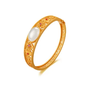 Hurry That Year Bangles White Jade Women's