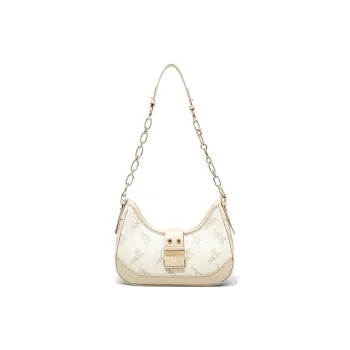 CLEVER& KETCH PU Crescent Bag Dumpling Bag Shoulder Bag Regular Women's Ecru/Coffee