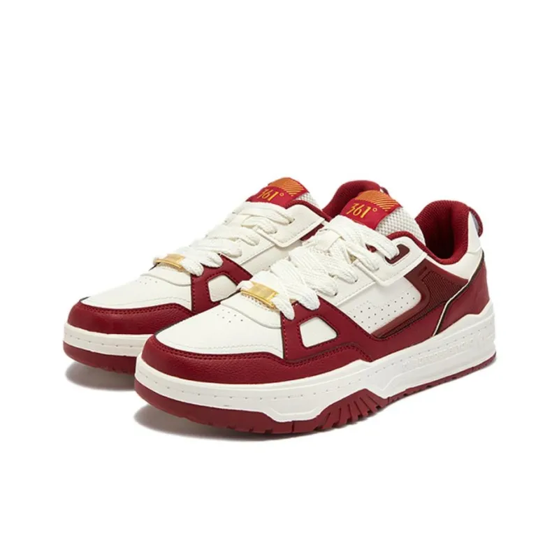 361° Tsuki Katsura Coverage Slip Resistant And Abrasion Resistant Low Top Skateboard Shoes Men's White Red-2