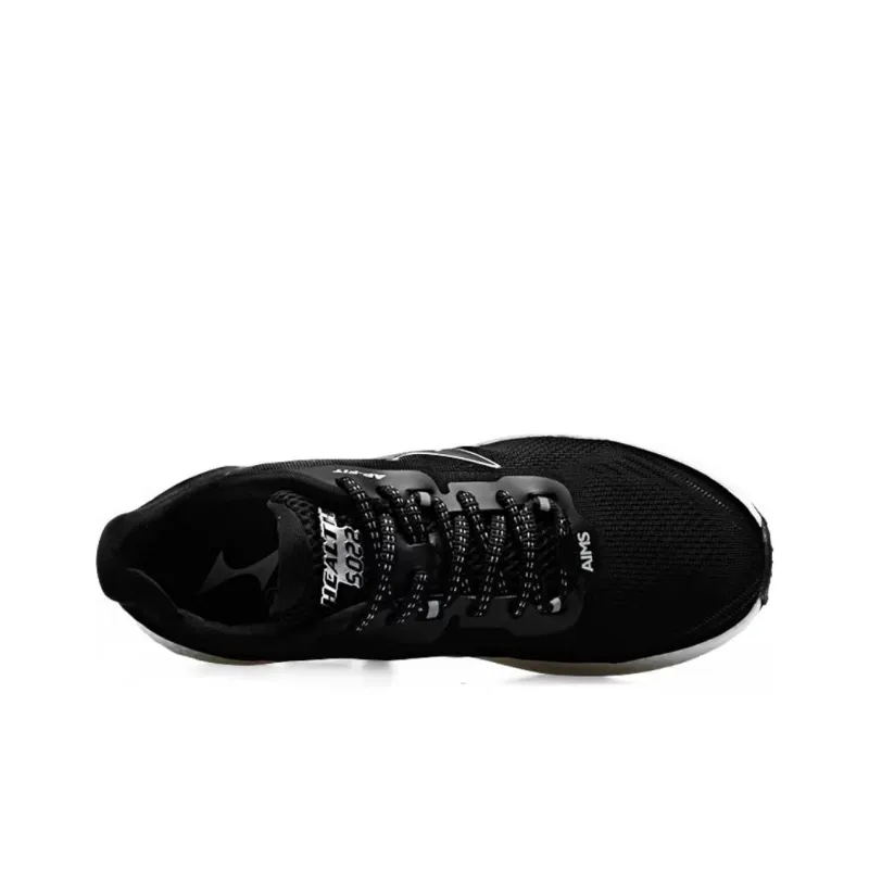 HEALTH Cushioning Anti Slip And Wear Resistant Low Top Marathon Running Shoes Unisex Black White-3