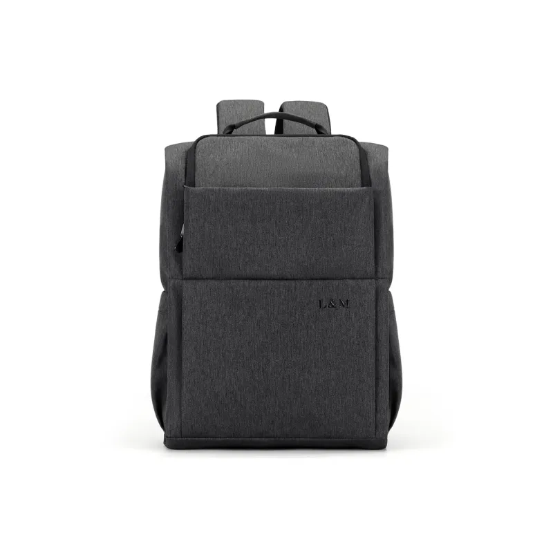 L&M Oxford Backpack Regular Unisex Gray/Black-7