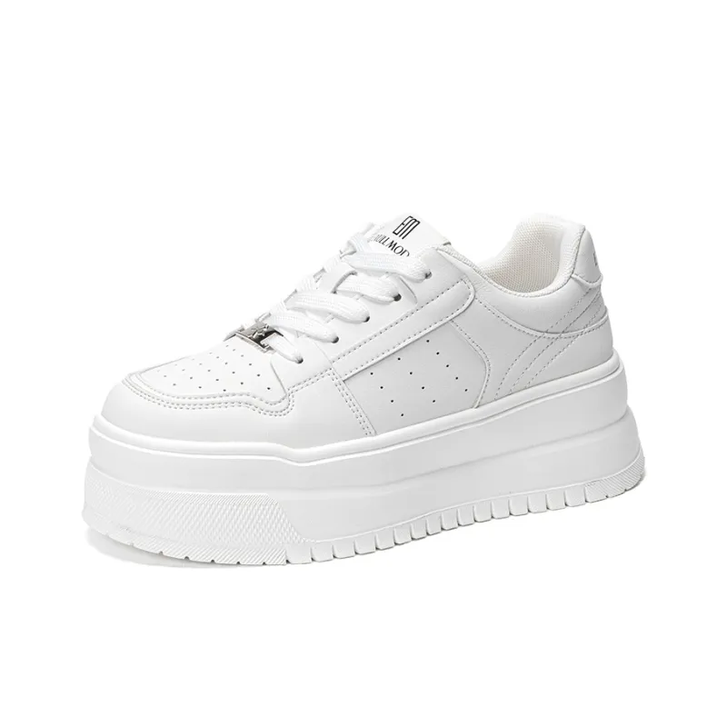 EXULL Q Height Increasing Abrasion Resistant Lightweight Slip Resistant Low Top Skateboard Shoes Women's Ecru-1