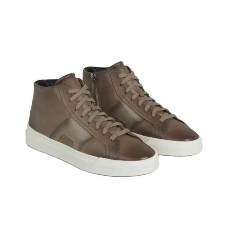 Santoni High Top Skateboard Shoes Men's Umber-2