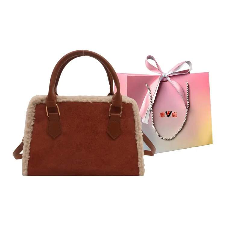 Yalu Velour Handbags Shoulder Bag Crossbody Bag Regular Women's Coffee/Brown/Black/Red-5