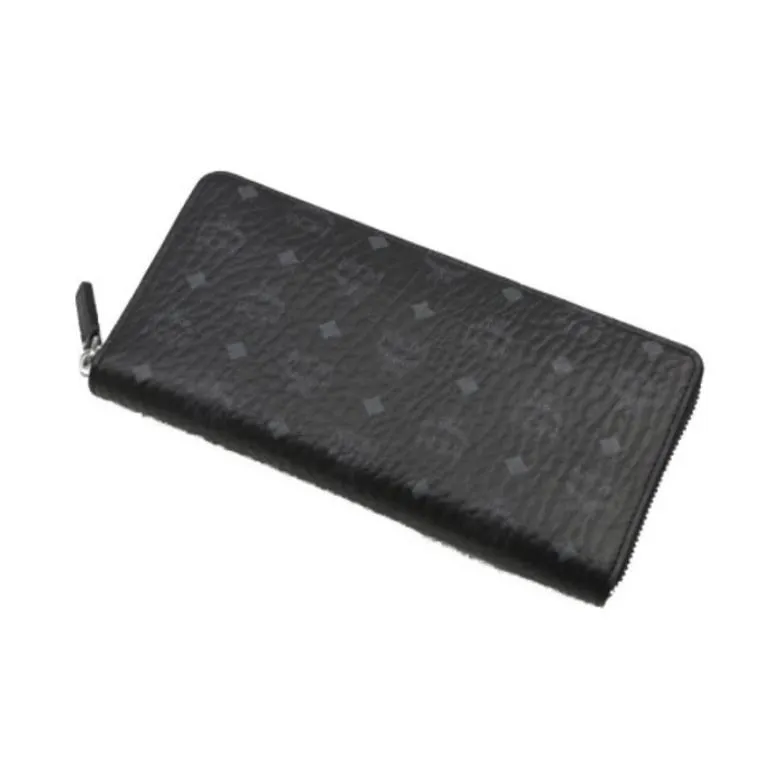 MCM Essential Visetos Origina Leather Coin Purse Men's Black-4