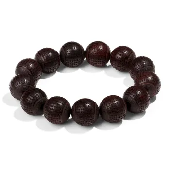 PUTUOSHANWENCHUANG Small Leaf Red Sandalwood Bracelets Unisex