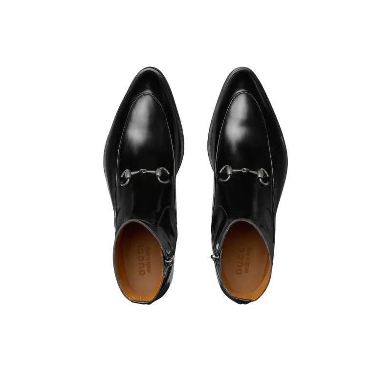GUCCI Ankle Boots 3.4cm Men's Black-3