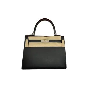 HERMES Kelly Epsom Calfskin Kelly Bag Handbag Women's 89 Noir Black