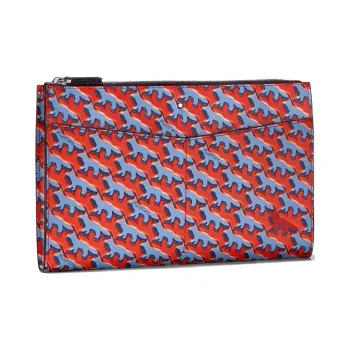 MONTBLANC MAISON KITSUNE Collaboration Leather Clutch Men's Orange