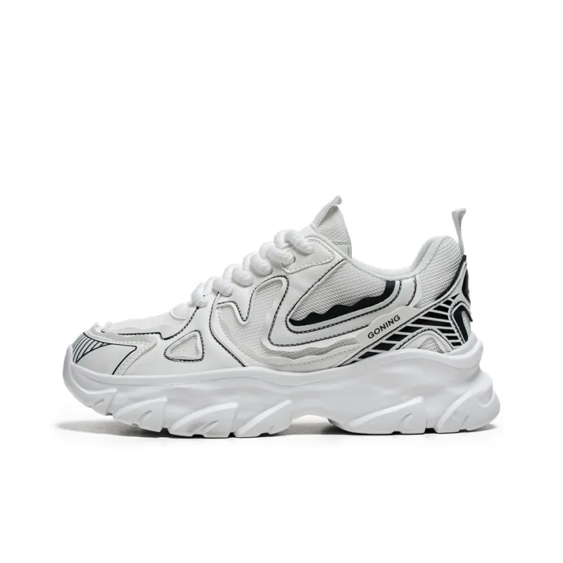 NANJIREN Cushioning Height Increasing Wear-Resistant Breathable Slip-Resistant Low-Top Chunky Sneakers Men's-0