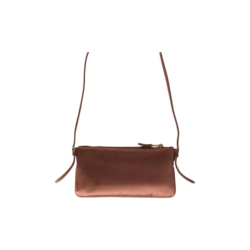 MIU MIU Silk Viscose Clutch Mini Women's Cocoa Brown-1
