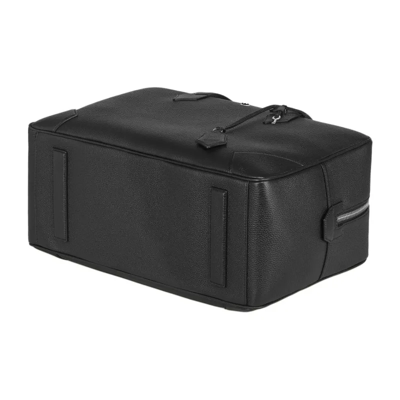 MONTBLANC Full Grain Cow Leather Handbag Travel Bag Women's Black-3