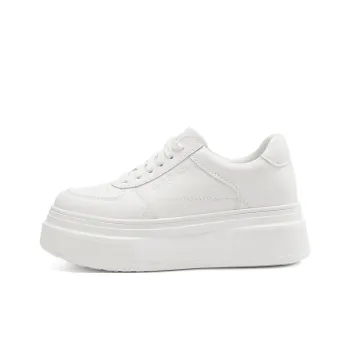 Rosa Bianca Lightweight Height Increasing Low Top Skateboard Shoes Women's White