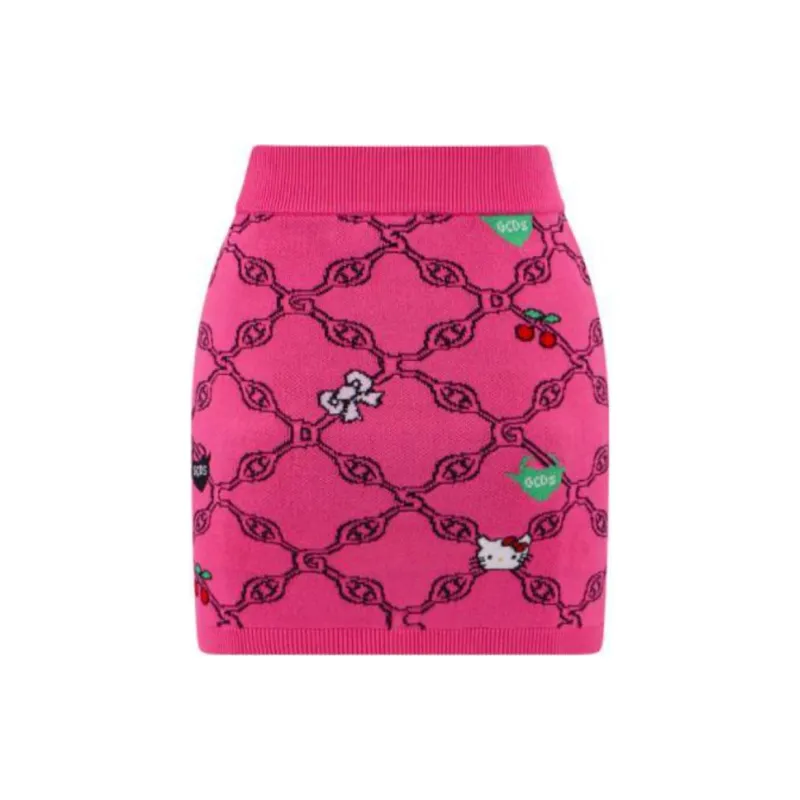 GCDS Graphic-print High-waist Skirt-1