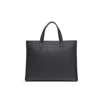 Chrisdien Deny Cow Leather Briefcase Regular Men's Black