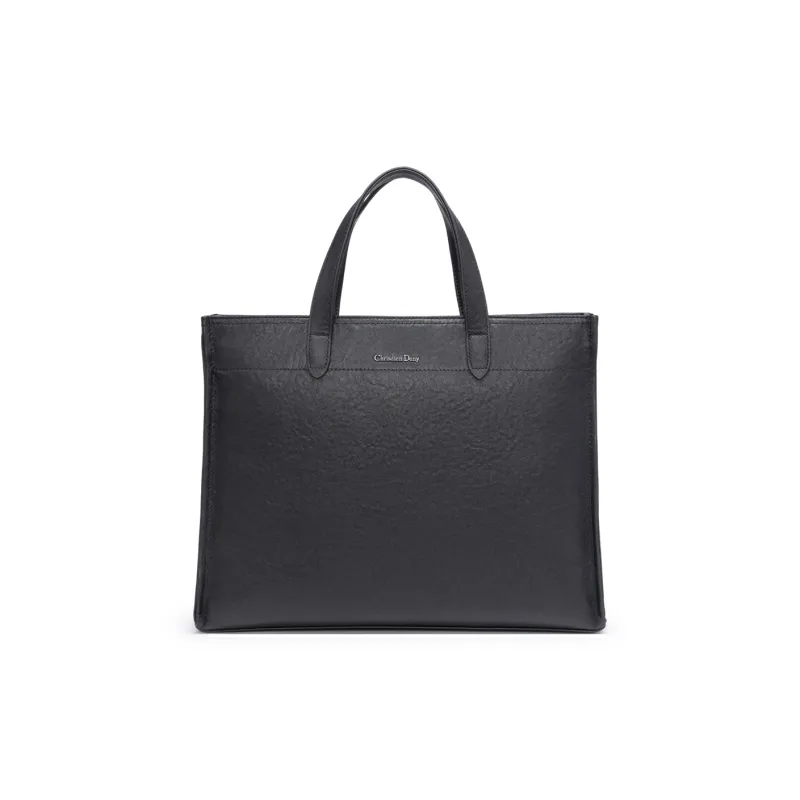 Chrisdien Deny Cow Leather Briefcase Regular Men's Black-0