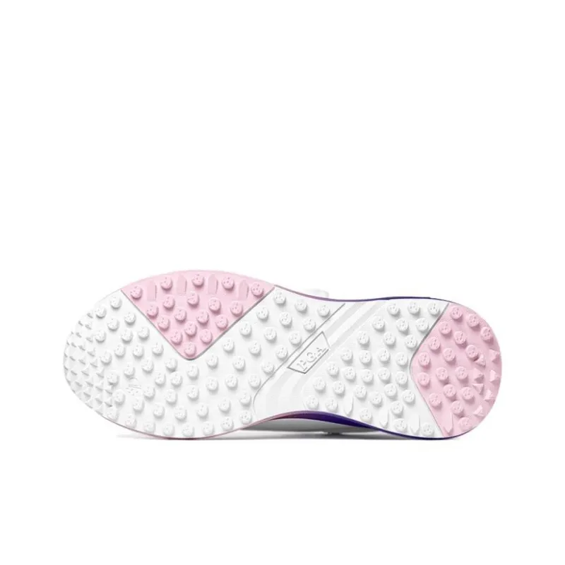 PGM Anti Slip Wear Resistant Low Top Golf Shoes Women's White Purple Pink-2