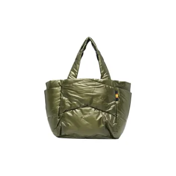 K WAY Polyamide Tote Bag, Shopping Bag, Handbag, Shoulder Bag Regular Women's Green