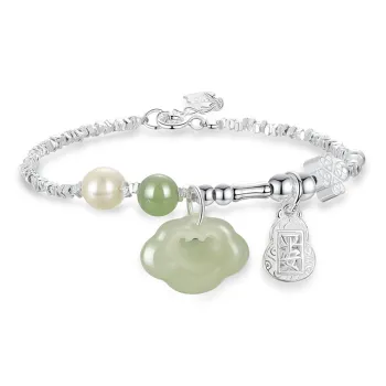 Emerald Dynasty Hetian Jade Bracelets White Jade/Pale Greenish White Jade Women's