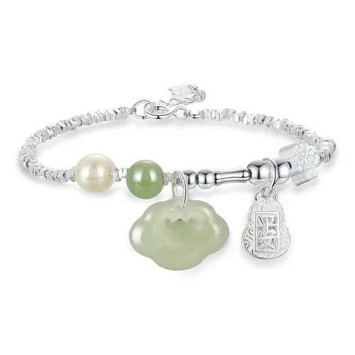 Emerald Dynasty Hetian Jade Bracelets White Jade/Pale Greenish White Jade Women's