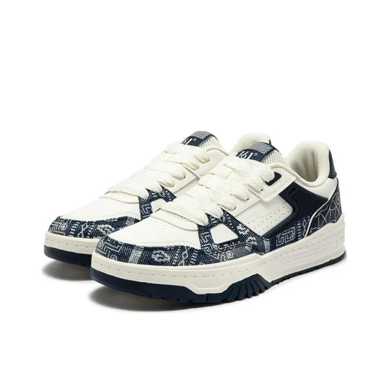 361° CLOUDSTEP 2 Wear Resistant Breathable Slip Resistant Low Top Skateboard Shoes Men's White Blue-2
