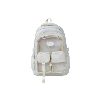 CORE BIRD Polyester Backpack Women's Ecru/Black/Light Purple/Light Yellow/Light Blue
