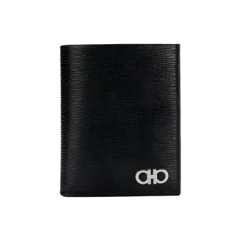 FERRAGAMO Leather Coin Purse Men's Black