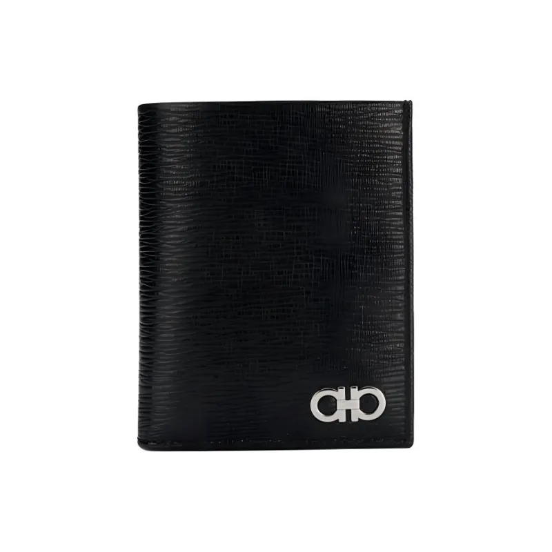 FERRAGAMO Leather Coin Purse Men's Black-0