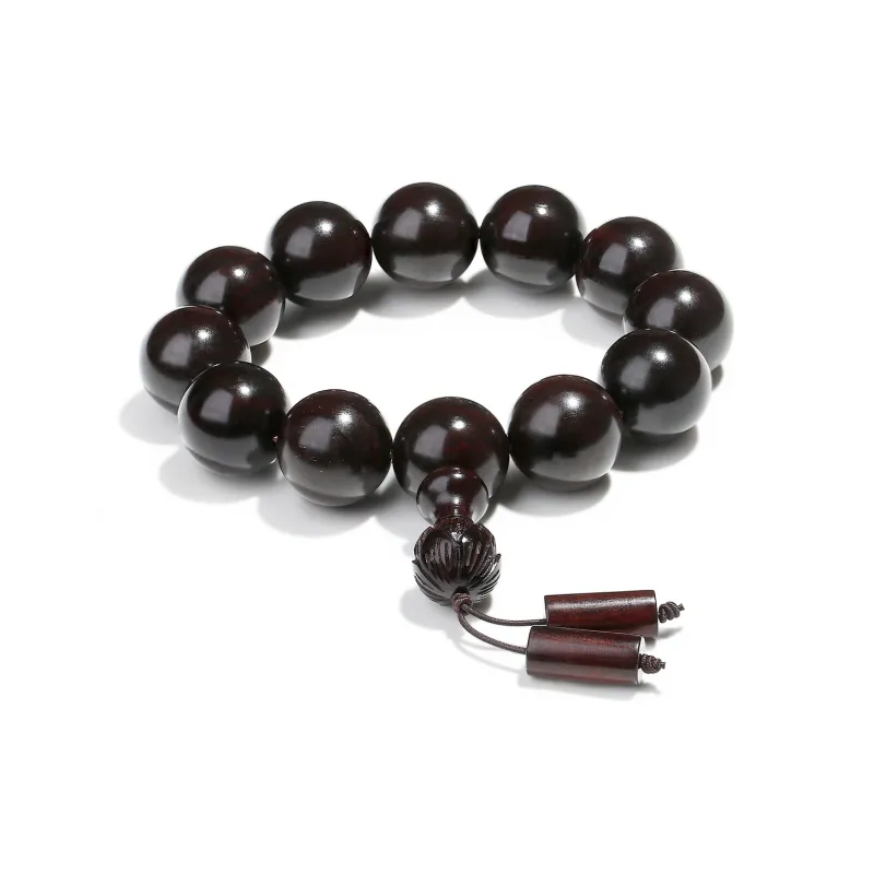 PUTUOSHANWENCHUANG Small Leaf Red Sandalwood Bracelets Unisex-4