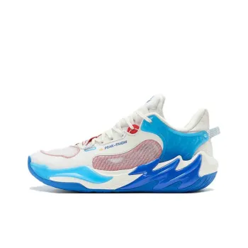 PEAK Cushioned Wear-Resistant Support Low-Top Basketball Shoes Men's Ultra-Light White/Blue