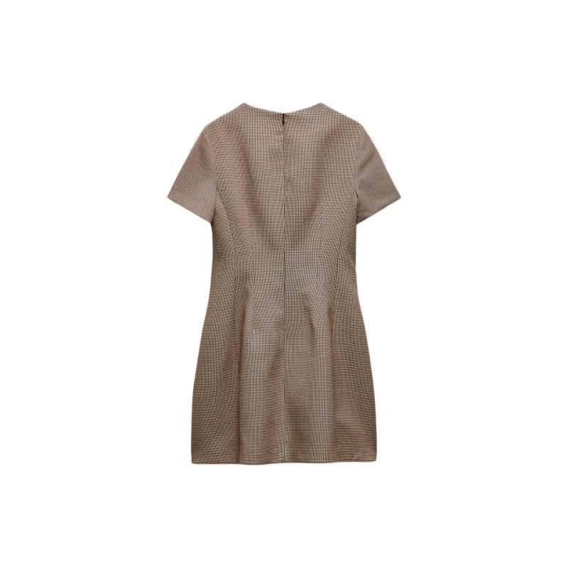 ZARA ZW Series Short Sleeved Dress Women's Toffee-1