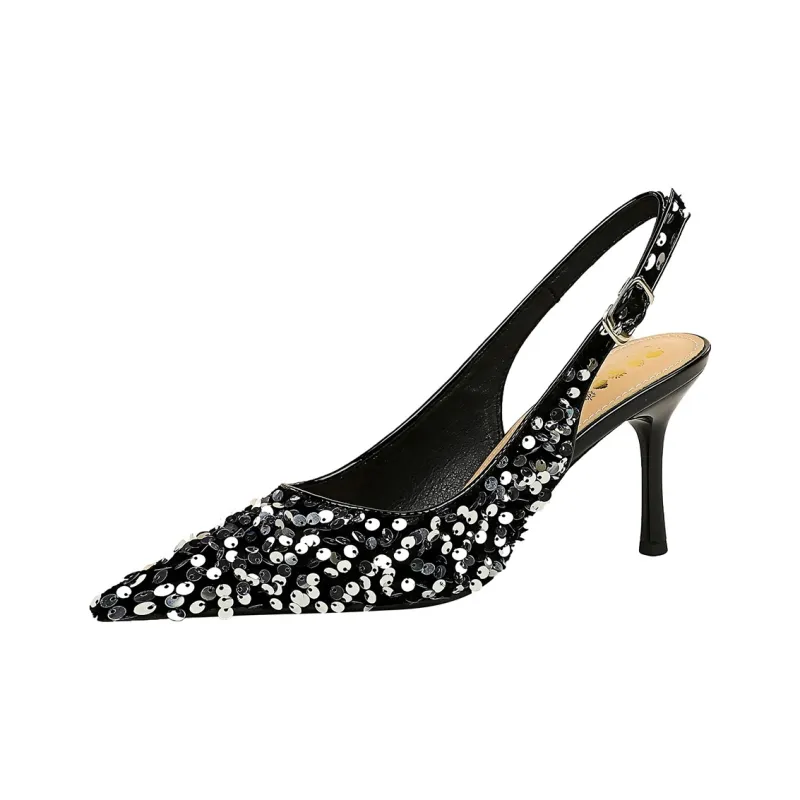 QITUMAUL Slim Heel High Heels 7.5cm Women's-4