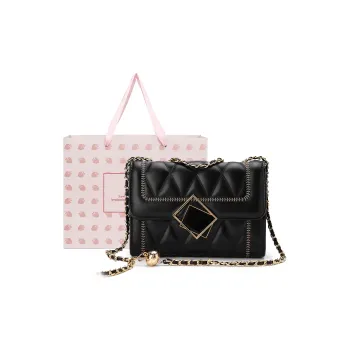 CORALDAISY Synthetic Leather Chain Bag Crossbody Bag Shoulder Bag Women's Black