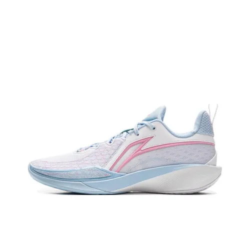 LiNing Speed Ling 2 Slip Resistant Rebound Low Top Basketball Shoes Men's White Blue